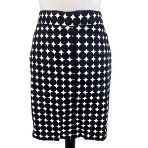 Larry Levine Skirt size 16 Navy Blue Polka Dots Above Knee A Line Pockets Casual